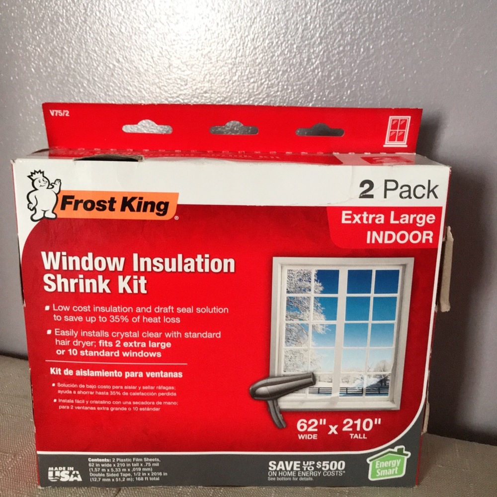 New, Window insulation Cover in door 2 packs